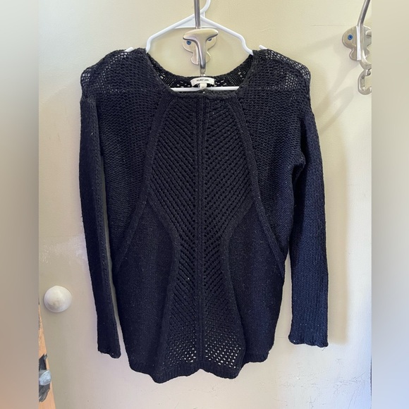 HELMUT LANG black knit sweater, shorter in back size small, VGUC - Picture 2 of 5